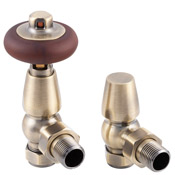 Kingsgrove Angled Thermostatic Radiator Valve Antique Brass Lacquered Range