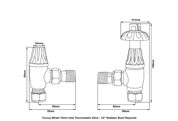 Crocus Thermostatic Valve Measurements